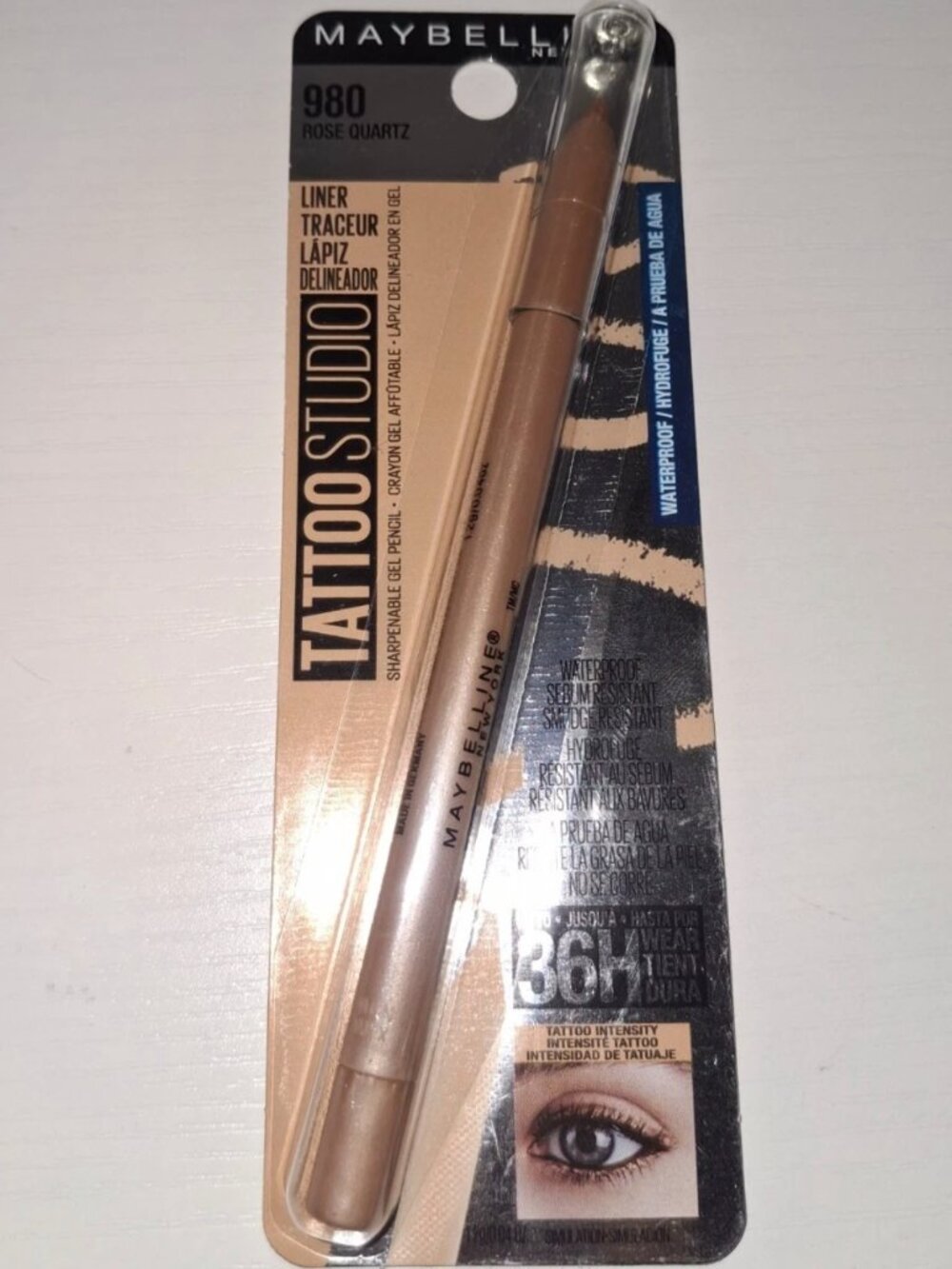 Maybelline Tattoo Studio Gel Eyeliner Pencil 980 Rose Quartz Waterproof New Seal